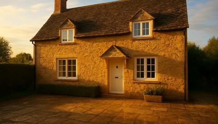 Charming Nether Compton cottage showcasing spotless windows and fresh linens post-cleaning.