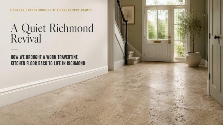 Travertine Kitchen Floor Transformation in Richmond
